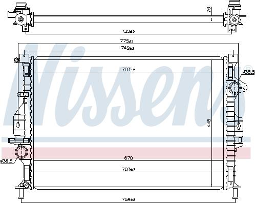 Nissens 66863 - Радіатор, охолодження двигуна autozip.com.ua