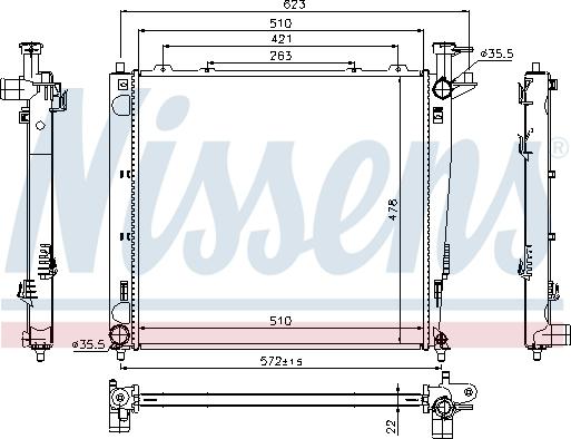 Nissens 66782 - Радіатор, охолодження двигуна autozip.com.ua