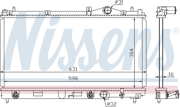 Nissens 609941 - Радіатор, охолодження двигуна autozip.com.ua