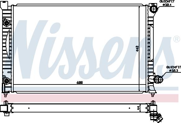 NISSENS 60424 - Радіатор, охолодження двигуна autozip.com.ua