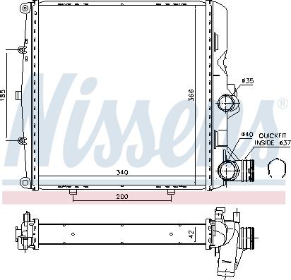 Nissens 606448 - Радіатор, охолодження двигуна autozip.com.ua