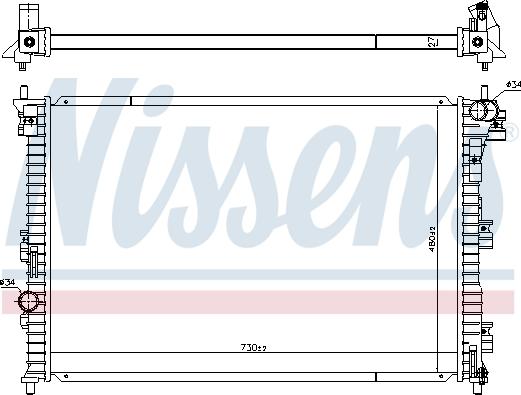 NISSENS 606508 - Радіатор, охолодження двигуна autozip.com.ua