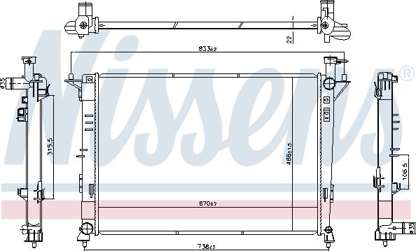 Nissens 606824 - Радіатор, охолодження двигуна autozip.com.ua