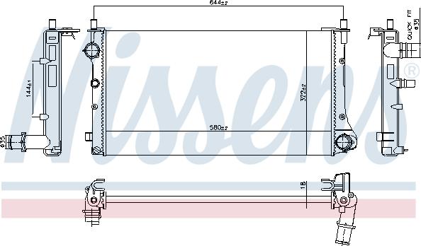 Nissens 606345 - Радіатор, охолодження двигуна autozip.com.ua