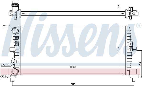 NISSENS 606239 - Радіатор, охолодження двигуна autozip.com.ua