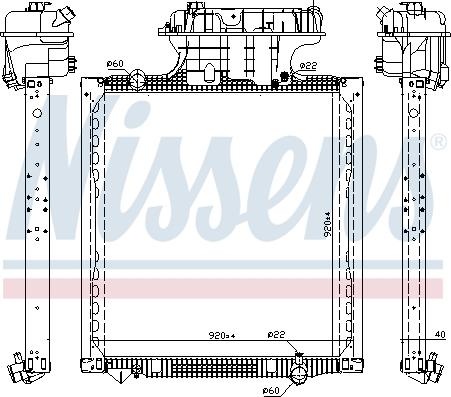 Nissens 606224 - Радіатор, охолодження двигуна autozip.com.ua