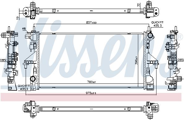 Nissens 606756 - Радіатор, охолодження двигуна autozip.com.ua