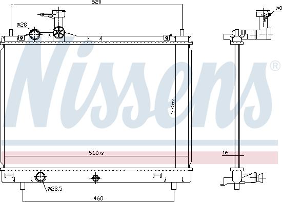 Nissens 606700 - Радіатор, охолодження двигуна autozip.com.ua