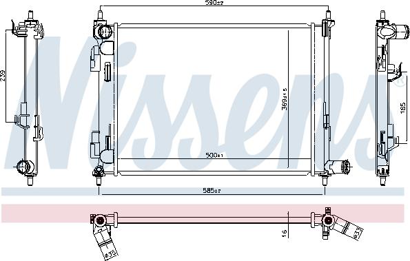 Nissens 606733 - Радіатор, охолодження двигуна autozip.com.ua