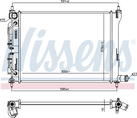 Nissens 606732 - Радіатор, охолодження двигуна autozip.com.ua