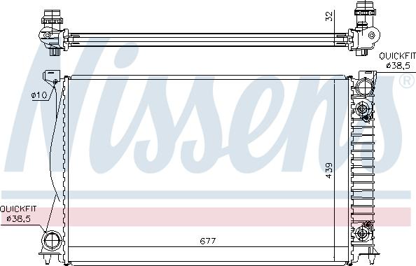 Nissens 60232A - Радіатор, охолодження двигуна autozip.com.ua