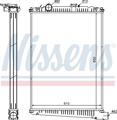 Nissens 614410 - Радіатор, охолодження двигуна autozip.com.ua