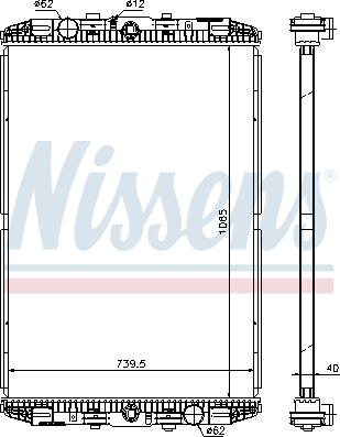 Nissens 614170 - Радіатор, охолодження двигуна autozip.com.ua