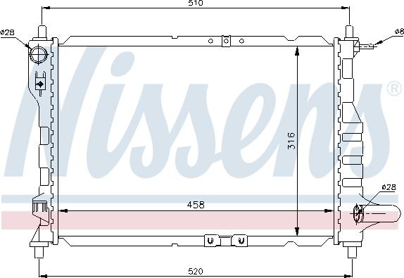 Nissens  61630 - Радиатор охлаждения CHEVROLET Matiz пр-во Nissens autozip.com.ua