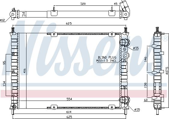 Nissens 691060 - Радіатор, охолодження двигуна autozip.com.ua