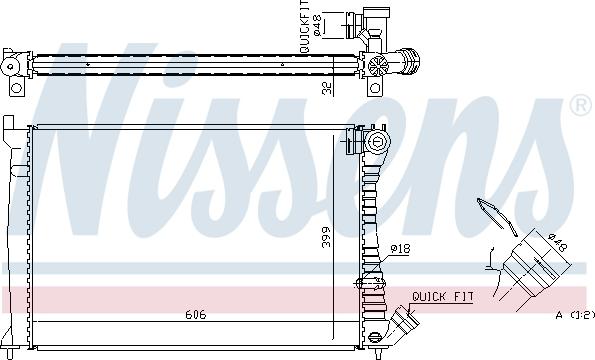 Nissens 61398A - Радіатор, охолодження двигуна autozip.com.ua