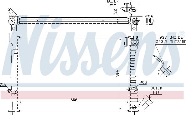 Nissens 61338A - Радіатор, охолодження двигуна autozip.com.ua