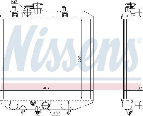 Nissens 61749 - Радіатор, охолодження двигуна autozip.com.ua
