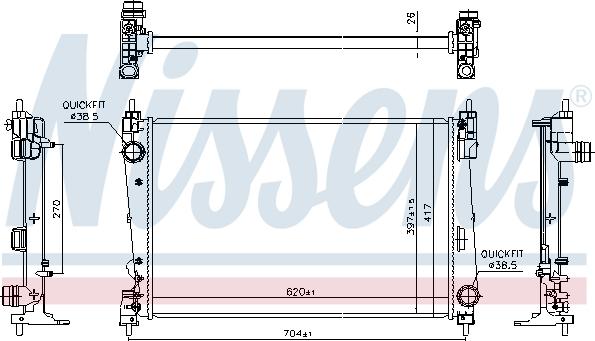 Nissens 617868 - Радіатор, охолодження двигуна autozip.com.ua