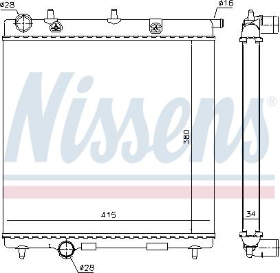 Nissens 63505 - Радіатор, охолодження двигуна autozip.com.ua