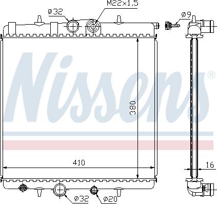 Nissens 63691 - Радіатор, охолодження двигуна autozip.com.ua