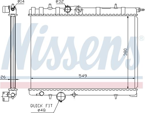 NISSENS 63697 - Радіатор, охолодження двигуна autozip.com.ua