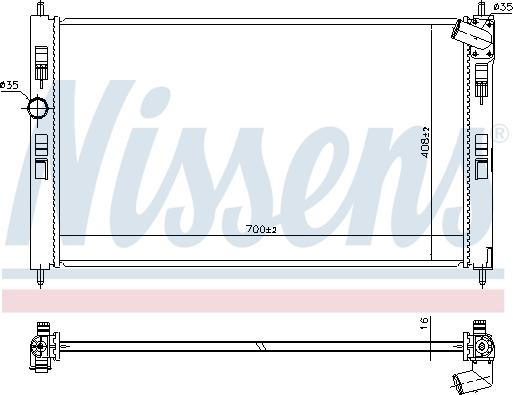 Nissens 636033 - Радіатор, охолодження двигуна autozip.com.ua