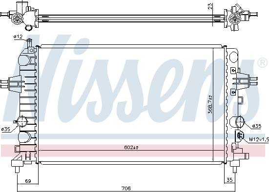 Nissens 63028A - Радіатор охолодження OPEL ASTRA H 04- вир-во Nissens autozip.com.ua