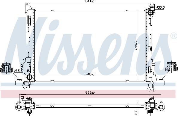 Nissens 630793 - Радіатор охолодження RENAULT-OPEL вир-во Nissens autozip.com.ua