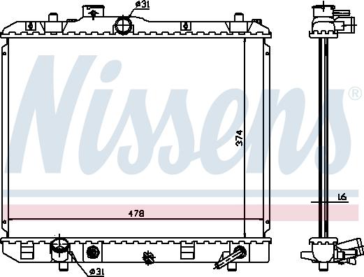 Nissens 630706 - Радіатор, охолодження двигуна autozip.com.ua