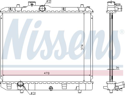 Nissens 630707 - Радіатор, охолодження двигуна autozip.com.ua