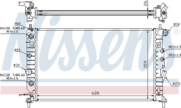 Nissens 63078 - Радіатор, охолодження двигуна autozip.com.ua