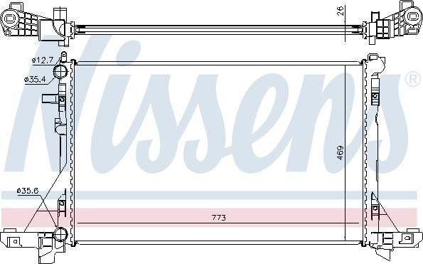 Nissens 630732 - Радіатор основний   RENAULT Master III 10-. NISSAN NV400 10-21. OPEL Movano B 10-21 autozip.com.ua