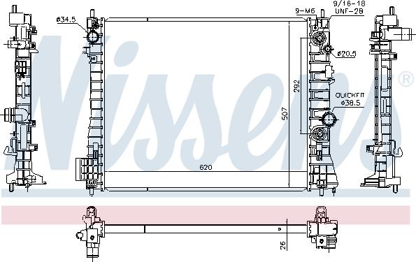 Nissens 630777 - Радіатор, охолодження двигуна autozip.com.ua