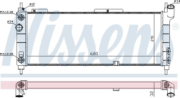 NISSENS 632921 - Радіатор, охолодження двигуна autozip.com.ua
