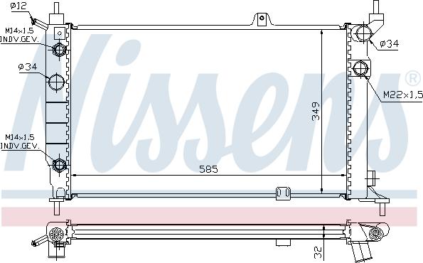 Nissens 63253A - Радіатор, охолодження двигуна autozip.com.ua