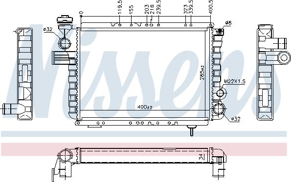 Nissens 692229 - Радіатор, охолодження двигуна autozip.com.ua