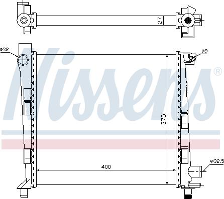 Nissens 693649 - Радіатор, охолодження двигуна autozip.com.ua