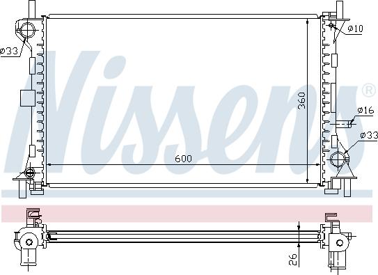 Nissens 62052 - Радіатор, охолодження двигуна autozip.com.ua