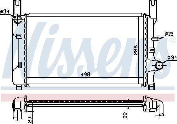 Nissens 62117A - Радіатор, охолодження двигуна autozip.com.ua