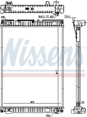 Nissens 628763 - Радіатор, охолодження двигуна autozip.com.ua