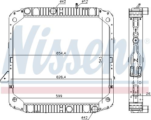 Nissens 62743 - Радіатор, охолодження двигуна autozip.com.ua