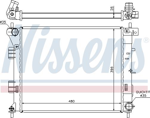 NISSENS 67607 - Радіатор, охолодження двигуна autozip.com.ua