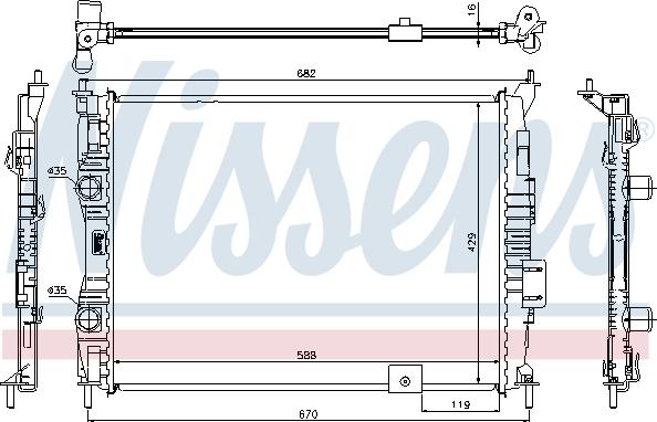 Nissens 67364 - Радіатор, охолодження двигуна autozip.com.ua