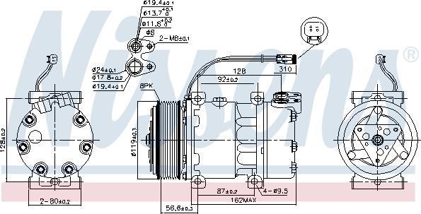 Nissens 89476 - Компресор, кондиціонер autozip.com.ua