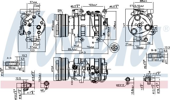 Nissens 89550 - Компресор, кондиціонер autozip.com.ua