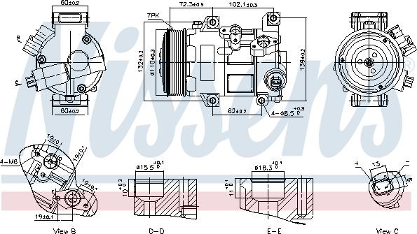 NISSENS 89516 - Компресор, кондиціонер autozip.com.ua