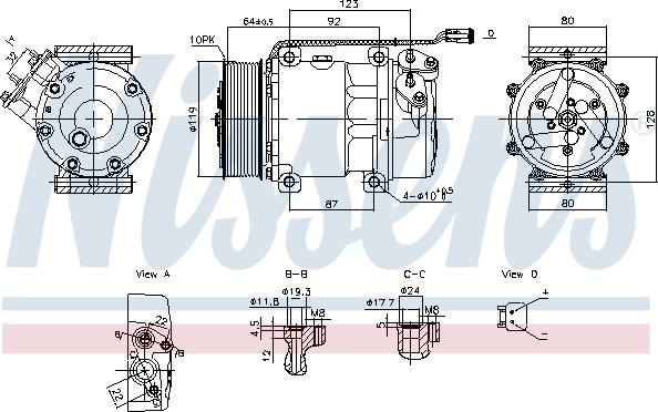 NISSENS 890945 - Компресор, кондиціонер autozip.com.ua