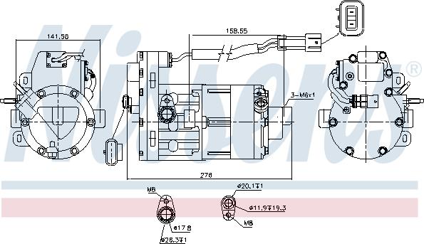 NISSENS 890954 - Компресор, кондиціонер autozip.com.ua