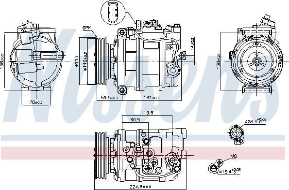 Nissens 89091 - Компресор, кондиціонер autozip.com.ua